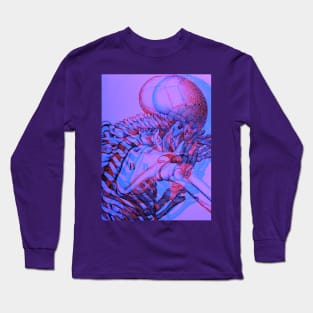 Skeleton Antique Engraving Glitch Ver. Long Sleeve T-Shirt